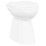 vidaXL Hohe Spülrandlose Toilette für Größere Menschen Senioren Soft-Close Absenkautomatik Stand WC Badezimmer 7cm Höher Keramik Weiß