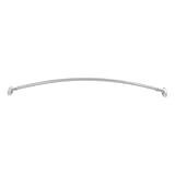 Duschvorhangstange, Verstellbare Edelstahl Duschstange Ecke Wandmontage Ohne Deckenhalterung 122-183cm Duschvorhang Halterung Für Badezimmer Badewanne Duschbereich (Silber, 122-183cm)