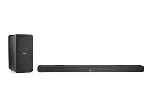 Denon DHT-S517 3.1.2 Dolby Atmos Soundbar System mit kabellosem Subwoofer, HDMI eARC und Bluetooth, Schwarz