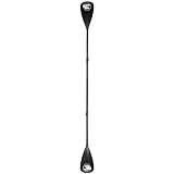 3s-sup SUP und Kajakpaddel 4-teilig in schwarz I Verstellbar 165-215 cm I Aluminium Schaf I Zweites Paddelblatt mit ergonomischen Handknauf I Anti-Twist-Rille I Schwimmfähig