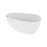 LAVITA Freistehende Badewanne Lacrima 1670 Acryl 167x84x56 cm Badewannen Oval Form Moderne Acryl-Wanne Freistehend 2 Personen 250 L Antimikrobielle Beschichtung Weiß Glanz