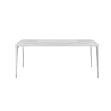 Esstisch, Teetisch, Couchtisch, weißer Schiefer, Esstisch für Haushalt, kleine Wohnung, nordisch, schlicht, Metall, rechteckig, Esstisch, kleiner Konferenztisch, Couchtische für Wohnzimmer (Größe: M: