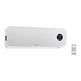 Uniprodo UNI_HEATER_10 Keramikheizlüfter Wandheizung 10 bis 49 °C 1.000 W/2.000 W Fernbedienung Heizgebläse Elektroheizer Heizlüfter Keramik Elektro-Wandheizung