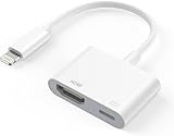 Lightning auf HDMI Adapter für iPhone zu TV [Apple MFi zertifiziert] iPhone auf 1080P Digital AV Adapter Sync Screen Connector mit Ladeanschluss für iPhone14/13/12/11/XS/XR/8/iPad zu TV/Monitor