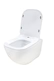 Glazia spülrandloses Wandhängendes Dusch-WC mit Bidetfunktion, Softclose-Sitz aus Urea-Duroplast, Eckiges Design, Weiß