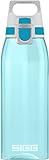 SIGG - Tritan Trinkflasche - Total Color Aqua - Für Kohlensäurehaltige Getränke Geeignet - Spülmaschinenfest - Auslaufsicher - Federleicht - BPA-frei - 1 L