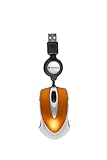 Verbatim Go-Mini optische Travel-Maus, kleine Computermaus mit einziehbarem Kabel, USB-A, USB-Maus mini mit 1000 dpi, für Laptop, Notebook, PC & MAC, kompaktes Design, Volcanic Orange