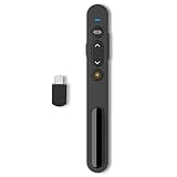 Powerpoint Fernbedienung Presenter mit USB C Empfänger: 2,4 GHz Präsentationsfernbedienung, Rot Pointer für Präsentationen, Präsenter für Lehrer, Büro, Besprechungen, Berichte