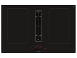 Siemens ED811HQ26E iQ500, Smartes Induktionskochfeld mit Dunstabzug, 80 cm breit, Rahmenlos aufliegend, autarkes Kochfeld, touchSlider, Kombi-Induktion für große Kochfläche, Bratsensor Pro, powerBoost