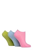 SockShop Damen Gestreift, Einfach und Mesh Bambus Trainer Socken Packung 3 (DE/NL/SE/PL, Numerisch, 37, 42, Regular, Regular, Gerippt mit Meerblick)