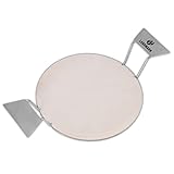 LANDMANN | Pizzastein für Gasgrill | Cordierit | ca. Ø 30,5 cm | Modulus-System | Edelstahl-Griffe | Für Gasgrill, Holzkohlegrill & Backofen geeignet | Zur Zubereitung von Pizza, Flammkuchen & Brot