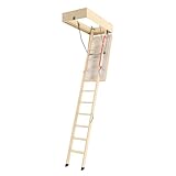 FAKRO - Einziehbare Treppe LTK Energy - Einschubtreppe 55x100/280 - Dachbodentreppe Bodentreppen - Reduziert effektiv Wärmeverluste - 160kg Tragfähigkeit - Einfache Montage