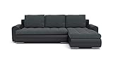 Sofini Ecksofa Tokio VI mit Schlaffunktion! Best Ecksofa! Wohnlandschaft mit Bettkasten! (Cas 574+ Soft 11 Rechts)