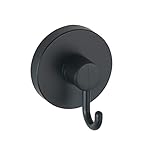 WENKO Vacuum-Loc Haken Schwarz, 2er Set Handtuchhalter, Haken für Handtücher und Accessoires, Befestigen ohne bohren mit Vakuum, Kunststoff schwarz lackiert, Loft-Style, je 6 x 6,7 x 5 cm