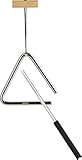 Nino Percussion Triangel mit Schlägel – Klein – Musikinstrument für Kinder ab 4 Jahren – Stahl und Holz, Natur (NINO550)