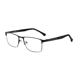 ZENOTTIC Blaulichtfilter Brille Herren,Lesebrille Metallgestell Blendfreies Sport Computerbrille Schwarz 3 Dioptres