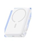Baseus Magsafe Powerbank 22.5W 10000mAh, Power Bank Kabellose Magnetische Externer Akku für iPhone 16-12 Series, PD 22.5W Mini Powerbank USB-C, Klein Aber Stark, weiß