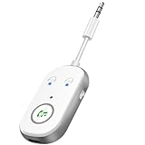 Bluetooth 5.3 Adapter Transmitter, 2-in-1 Bluetooth Sender Empfänger Unterstützt 2 Kopfhörer Low Latency, 3,5mm AUX Klinke Transmitter Sender für TV, Handy, Autoaudiosysteme, Tablets（weiß）