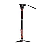 IFOOTAGE Cobra 3 C180F-P+K5S Kamera-Einbeinstativ, Video-Einbeinstativ,professionelles Video-Einbeinstativ mit Stativbasis,Video-Fluidkopf,Aluminium-Schwenkkopf für Spiegelreflexkameras und Camcorder