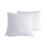 Homyrium Daunenkissen 80x80 2er Set Kopfkissen 80x80 Daunen 2er Set 100% Baumwollbezug FÜLLUNG: außen 90% Daunen / 10% Federn; innen 100% Federn Dreikammer Kissen Federkissen(1100g, 2er Pack)