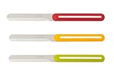 Arcos Serie B-Line - Tischmesser-Set 3 Stück | Frühstücksmesser | Spülmaschinenfest - Gezackte Klinge Edelstahl NITRUM 100 mm - Griff aus Polypropylen - Farbe Orange, Rot und Grün