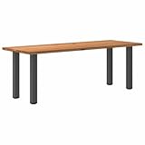 MOBCANT Esstisch Hellbraun 220x80x74 cm Massivholz Eiche Rechteckig, Table Theke bar Essen Tisch Bartisch Verwendbar für Restaurant Wohnung Speisesaal Wohnzimmer