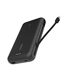 Belkin Portable Powerbank zum Schnellladen mit integriertem Kabel 20K PD 30 W, USB-C Power Delivery, Akkupack für die iPhone 16-Serie, iPad Pro, Galaxy S25-Serie usw., Schwarz