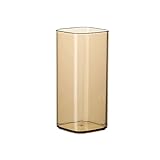 BTWYU Weinglas，Weinglas-Set Schöne quadratische Weingläser, Acryl-Cocktailgläser, Saftgläser, einfacher transparenter Weinbecher for Personalisieren der Bar(Yellow,400ml/13.5oz)