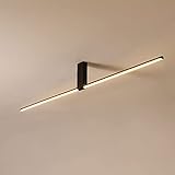 HJYBFA Minimalistische Deckenleuchte aus Aluminium, halbrunde, lange Streifen, moderne Leuchte, ideal für Wohnzimmer, Schlafzimmer, Flur oder Küche (dunkel 100 cm)