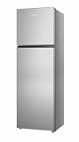 Hisense RT327N4ACE Freistehender Kühlschrank mit zwei Türen, Total No Frost, Belüftungssystem Multi Air Flow, Breite 55 cm, Farbe Edelstahl, Nettokapazität 249 l