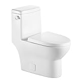 Lordear Toilette, längliche einteilige Toilette für Badezimmer, bequeme Stuhlsitzhöhe 44,5 cm, Weiß Single Power Flush WC 1,28 GPF, 30,5 cm grobe Toilettenschüssel