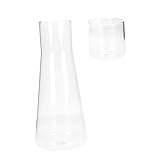 Amosfun Transparente Glaskaraffe, multifunktional, lebensmittelecht, Wasserkrug, große Kapazität, Nachttisch, Wasserkaraffe, Haushaltszubehör für Zuckergetränke und Unterhaltung