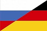 Flagge Russland-Deutschland Fahne 50x75 cm Premiumqualität Bootsflagge Motorradfahne Profiqualität mit ÖSEN