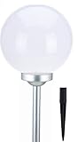 Spetebo LED Solar Leuchtkugel - Kugelleuchte 20 cm in warmweiß auf 2 Höhen einstellbar - Solarleuchte Garten Lampe Solar Kugel