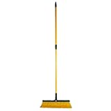 GardiREX Krallenbesen mit Teleskopstiel Ausziehbar - Besen mit Geschwungenen Borsten - Set 45cm breit - Bürste für Gartenreinigung - Gartenwegen, Steingärten und Bodenstrukturen Geeignet - (Grün/Gelb)