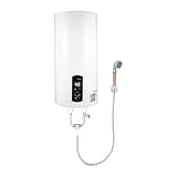 TESUGN 50L Boiler, 2000W Elektrische Durchlauferhitzer Warmwasserspeicher 25-75 ℃ Wandmontage Wasserboiler, Boiler, Wasserboiler, Warmwasserboiler mit Dusche, Schlauch und Waschbeckenhahn aus Stahl