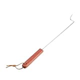 Gatuida 1 Stück Fleischgabel Steakwendehaken Grill Spieß Steakhaken-Flipper fleischwolf bratenschnur Gadget bratpfanne bbq turner haken Lebensmittelflipper mit Holzgriff Rostfreier Stahl