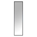 INSPIRE - Rechteckiger Spiegel Milo mit Holzrahmen - B.32 x H.122 cm - Schwarzes Holz - Ganzkörperspiegel - Wandspiegel schwarzer Rahmen