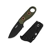 Kizer Beaver Outdoor Messer mit Scheide, 2.75' D2 Feststehende Klinge EDC Camping mit Olivgrünem G10 Griff, Kleine Bushcraft Survival Messer, Outdoor Jagdmesser für Männer Frauen, 1078A1