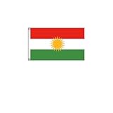 Stormflag Kurdistan-Flagge, 60 x 90 cm, Polyester, 90 g, mit Ösen und Doppelnähten