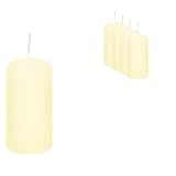 DeinPack Stumpenkerzen champagner - 4 Stück | Ø 8 cm- Höhe 20 cm | Brenndauer: ca. 100 Stunden | Taufkerze | ideal für Gastronomie, Hotels, Kirchen- Hochzeiten & Feierlichkeiten