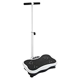 OUKANING Vibrationsplatte mit 120 Stufen & Fernbedienung – Ganzkörpertraining Vibrationsplatte 150kg Tragkraft Rüttelplatte Sport für Zuhause mit Widerstandsbändern