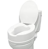 PEPE - Toilettensitzerhöhung 15cm mit Deckel, WC Sitzerhöhung für Senioren, Erhöhter Toilettensitz 15 cm, Toilettenaufsatz für Senioren, Sitzerhöhung Toilette Erwachsene, Toilettensitzerhöhungen Weiß