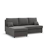Mebligo Kemi - Ecksofa mit Schlaffunktion, Bettkastem, Komfort und Still, Schaum, grau (Mikrofaza 27)