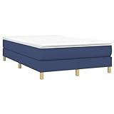 Enshey [Bettgestell und Matratzen-Set] Boxspringbett mit Stoffpolsterung für bequemen Schlaf [Blau – 120 x 200 cm] Betten-Set mit Stoffmatratze-Blau(120 x 200 cm)