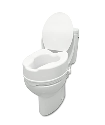 PEPE - Toilettensitzerhöhung 15cm mit Deckel, WC Sitzerhöhung für Senioren, Sitzerhöhung Toilette Erwachsene, Toilettenaufsatz für Senioren, WC Sitzerhöhungen, Toilettenerhöhung Weiß