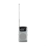 DAZZLEEX Tragbares Taschenradio, AM/FM-Bänder mit Lautsprecher, batteriebetrieben für Outdoor-Aktivitäten, Notfälle für Nachrichten, Musik, 5,8 x 2 x 10 cm (grau)