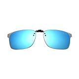 ZOHIKO Quadratische Sonnenbrille zum Anklippen für Damen, polarisierte schwarze Linse, UV400, Nachtsicht, Vintage-Clips, Herrenbrille, Blendbrille, verspiegelte Sonnenbrille, verspiegelte