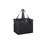 ZNTIHZ Kühltasche 10L 25L 30L Verdicken Kühltasche Falten Frischhalten wasserdichte Nylon Steak Im Freien Picknick Getränke Isolierung Thermo Tasche EIS Pack Für Camping, Picknick(Black,L 25L)
