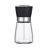 Salz und Pfeffermühle Salz- und Pfefferschleifer, Salz- und Pfefferschütteln for Profi-Chef, Keramikklingen und einstellbare Grobheit Dressing Gewürzspender (Color : Nero)